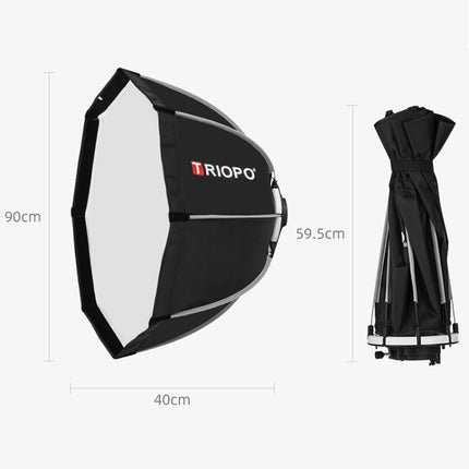 TRIOPO KS90 90cm Dome Speedlite Flash Octagon Parabolic Softbox Diffuser with Bracket Mount Handle for Speedlite, KS90