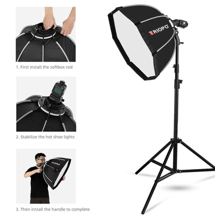 TRIOPO KS90 90cm Dome Speedlite Flash Octagon Parabolic Softbox Diffuser with Bracket Mount Handle for Speedlite, KS90