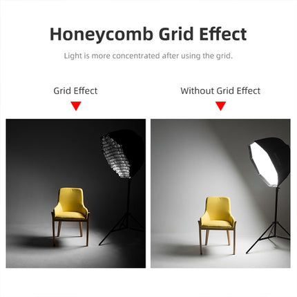 TRIOPO S90 Diameter 90cm Honeycomb Grid Octagon Softbox Reflector Diffuser for Studio Speedlite Flash Softbox, Diameter 90cm