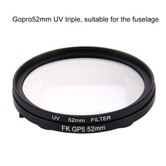 52mm 3 in 1 Round Circle UV Lens Filter with Cap for GoPro HERO7 Black/6 /5, 52mm UV Lens