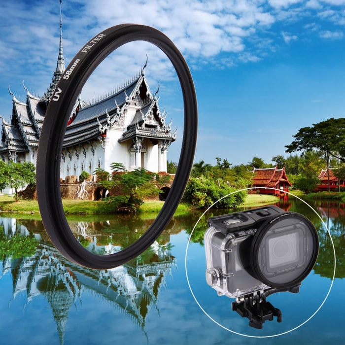 Filtro de lente UV circular 3 en 1 de 58 mm con tapa para GoPro HERO7 Black/6/5, lente UV de 58 mm