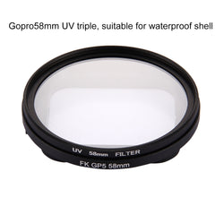 58mm 3 in 1 Round Circle UV Lens Filter with Cap for GoPro HERO7 Black/6 /5, 58mm UV Lens