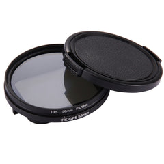 58mm 3 in 1 Round Circle CPL Lens Filter with Cap for GoPro HERO7 Black/6 /5, 58mm CPL Lens