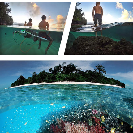 Shutter Trigger + Dome Port Lens Transparent Cover + Floating Hand Grip Diving Buoyancy Stick with Adjustable Anti-lost Strap & Screw & Wrench for GoPro HERO7 /6 /5