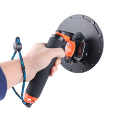 Shutter Trigger + Dome Port Lens Transparent Cover + Floating Hand Grip Diving Buoyancy Stick with Adjustable Anti-lost Strap & Screw & Wrench for GoPro HERO7 /6 /5