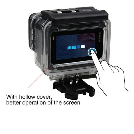 For GoPro HERO6 /5 Waterproof Housing Protective Case + Hollow Back Cover with Buckle Basic Mount & Screw, Waterproof Housing