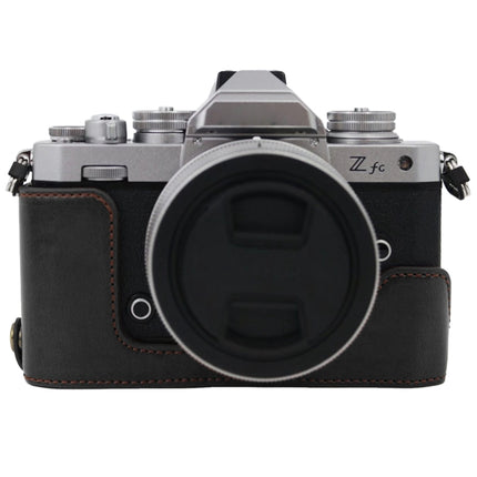 1/4 inch Thread PU Leather Camera Half Case Base for Nikon Z fc, For Nikon Z fc