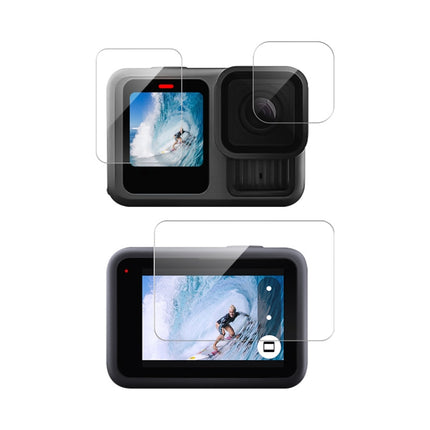 Película de vidrio templado 9H 2.5D para lente y pantalla LCD GoPro HERO13 Black
