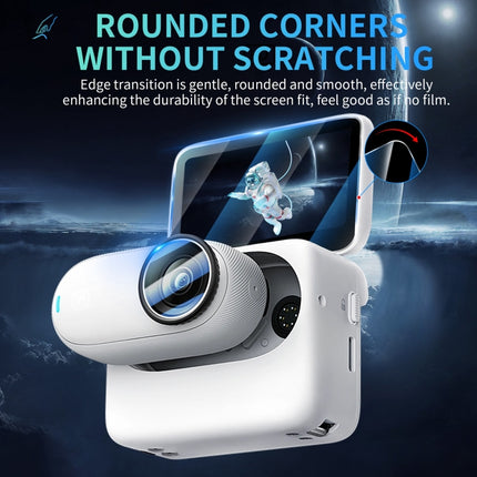 For Insta360 GO 3S STARTRC 2 in 1 2pcs Screen Tempered Glass Film and 2pcs Lens TPU Film