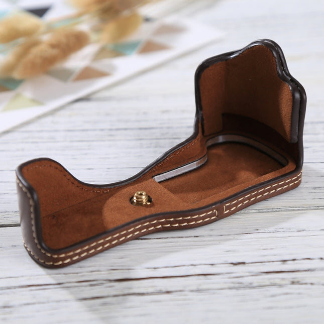 1/4 inch Thread PU Leather Camera Half Case Base for Canon EOS M3, For Canon M3