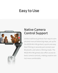 MOZA Mini MX 3 Axis Foldable Handheld Gimbal Stabilizer for Action Camera and Smart Phone, Mini MX