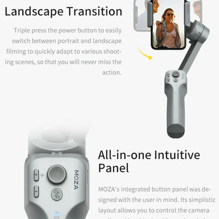 MOZA Mini MX 3 Axis Foldable Handheld Gimbal Stabilizer for Action Camera and Smart Phone, Mini MX