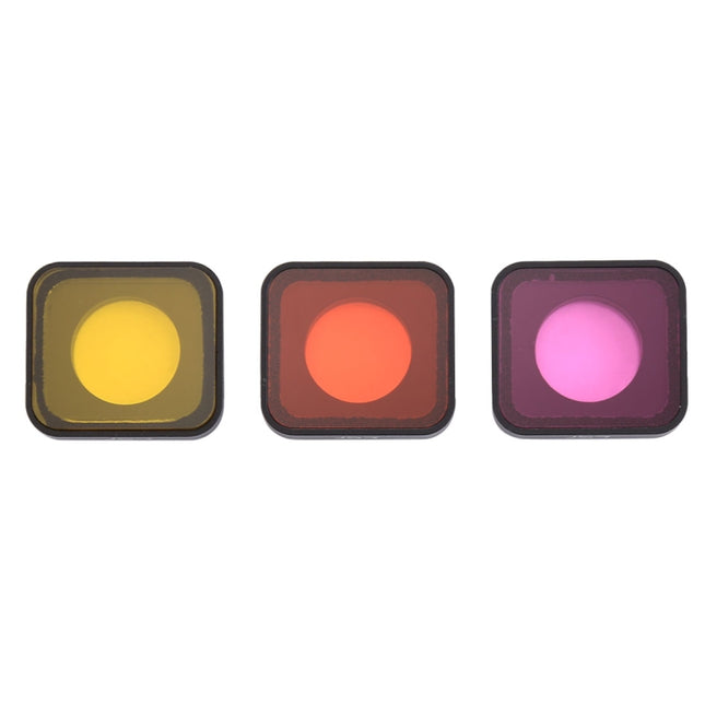 3 in 1 Snap-on Red / Yellow / Purple Color Lens Filter for GoPro HERO6 /5, Red / Yellow /Purple Color Lens
