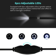 I96 0.3MP HD Visual Ear Nose Tooth Endoscope Borescope with 6 LEDs, Lens Diameter: 5.5mm, Length: 2m