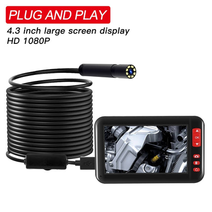 P20 4.3 Inch Screen Display HD1080P Inspection Endoscope with 8 LEDs, Length: 10m, Lens Diameter: 8mm, Mild Line, Length: 10m, Mild Line
