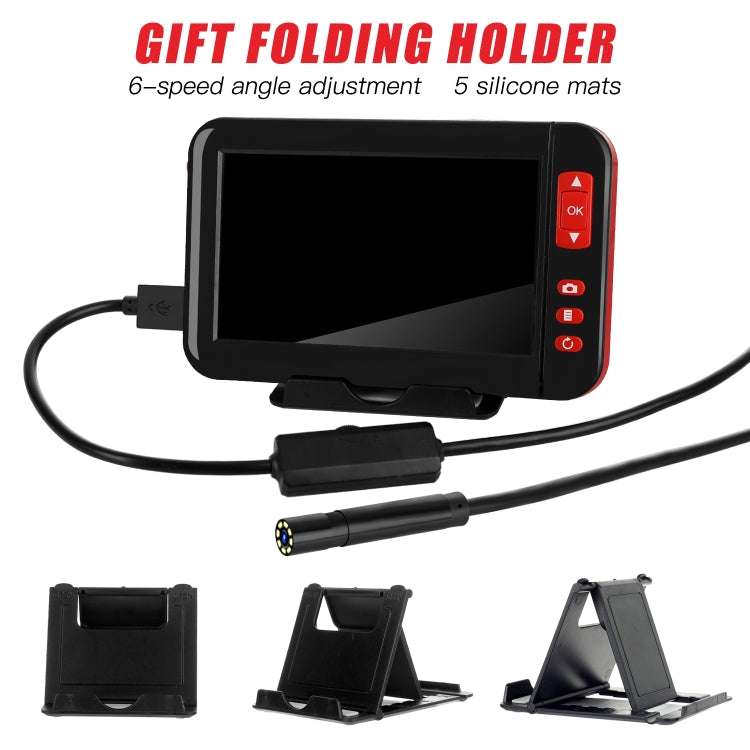 P20 4.3 Inch Screen Display HD1080P Inspection Endoscope with 8 LEDs, Length: 10m, Lens Diameter: 8mm, Mild Line, Length: 10m, Mild Line
