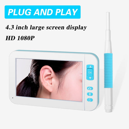 C01 4.3 Inch Screen Display HD1080P Visual Earspoon Endoscope with 6 LEDs, Diameter:3.9mm, C01 3.9mm