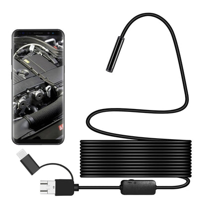 Y101 8mm Spiral Head 3 In 1 Waterproof Digital Endoscope Inspection Camera, Length: 5m Flexible Cable, Length: 5m Flexible Cable