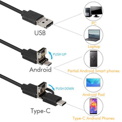inskam107 3.9mm 3 In 1 HD Waterproof Industry Digital Endoscope Inspection Camera, Length: 1m Flexible Cable, 1m Flexible Cable