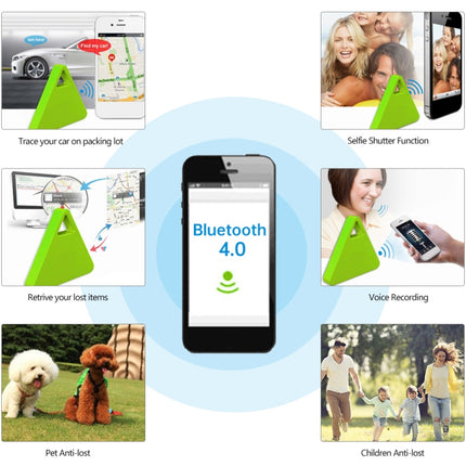 HCX003 Triangle Two-way Smart Bluetooth Anti-lost Keychain Finder, HCX003 White, HCX003 Black, HCX003 Pink, HCX003 Green