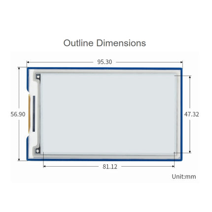 Waveshare 3.7 inch 480x280 Pixel E-Paper E-Ink Display Module for Raspberry Pi Pico, 4 Grayscale, SPI Interface, 20123