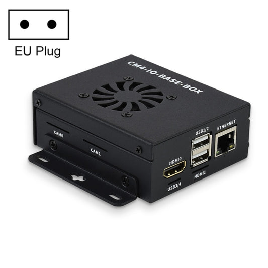 Waveshare Mini IO Board Full Ver Mini-Computer Base Box with Metal Case & Cooling Fan for Raspberry Pi CM4, Mini IO Board Full Ver