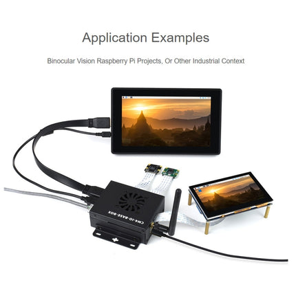 Waveshare Mini IO Board Full Ver Mini-Computer Base Box with Metal Case & Cooling Fan for Raspberry Pi CM4, Mini IO Board Full Ver