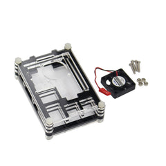 9 Layers Acrylic Box Shell Case with Cooling Fan for Raspberry pi 3
