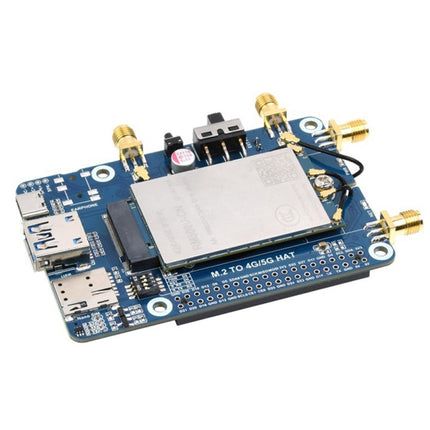 Waveshare RM500U-CN 5G HAT Quad Antennas LTE-A Multi Band Module Board for Raspberry Pi, RM500U-CN 5G HAT