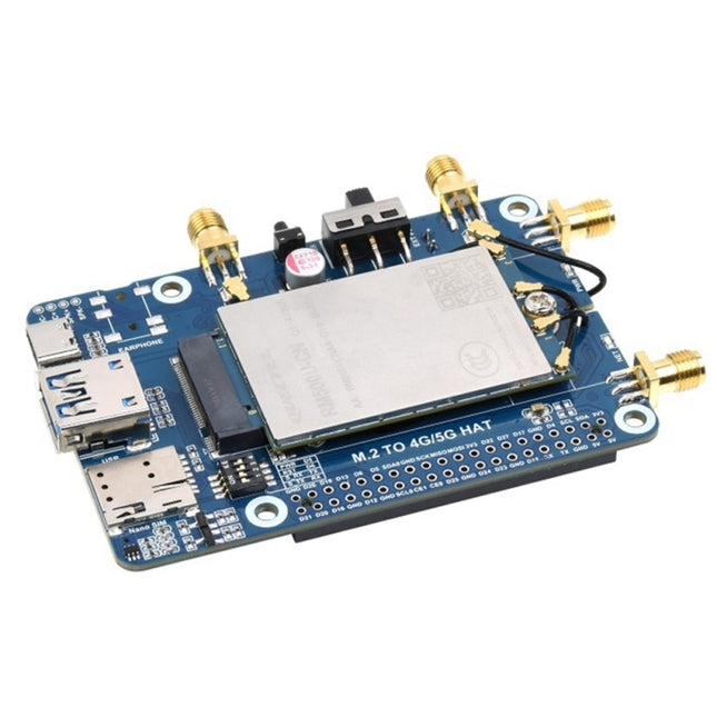 Waveshare RM500U-CN 5G HAT Quad Antennas LTE-A Multi Band Module Board for Raspberry Pi, RM500U-CN 5G HAT