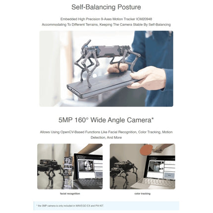 Waveshare WAVEGO 12-DOF Bionic Dog-Like Robot, Extension Pack