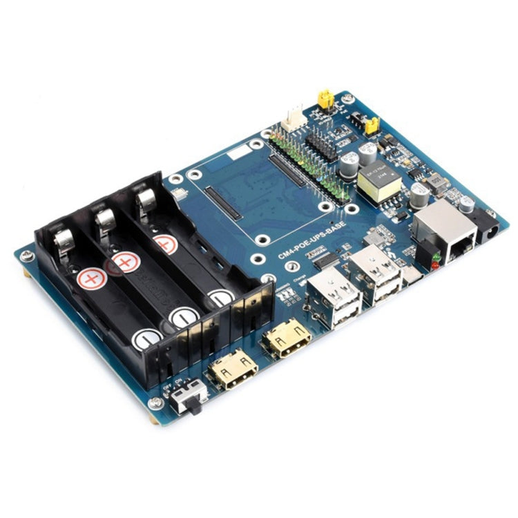 Placa base de UPS PoE de Waveshare para Raspberry Pi CM4, Gigabit Ethernet, HDMI dual, USB 2.0 cuádruple, placa base de UPS PoE