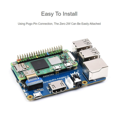 Waveshare Raspberry Pi Zero 2W To 3B Adapter for Raspberry Pi 3 Model B/B+, Pi Zero 2W To 3B
