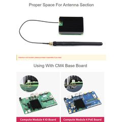 WAVESHARE Aluminum Heatsink for Raspberry Pi CM4, with Antenna Notch