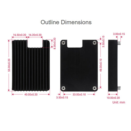 WAVESHARE Aluminum Heatsink for Raspberry Pi CM4, with Antenna Notch