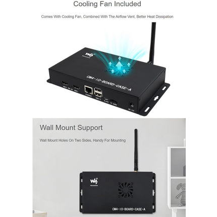 Waveshare Metal Box A for Raspberry Pi CM4 IO Board, with Cooling Fan