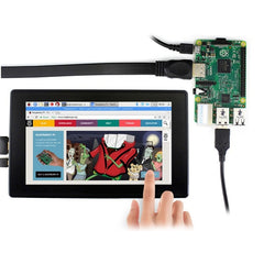 WAVESHARE 7inch HDMI LCD (H) IPS 1024x600 Capacitive Touch Screen with Toughened Glass Cover, Supports Multi mini-PCs Multi Systems, 7inch HDMI LCD (H) IPS