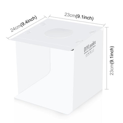PULUZ 20cm Folding Portable 550LM Light Photo Lighting Studio Shooting Tent Box Kit with 2 Colors Backdrops (Black, White), Unfold Size: 24cm x 23cm x 23cm