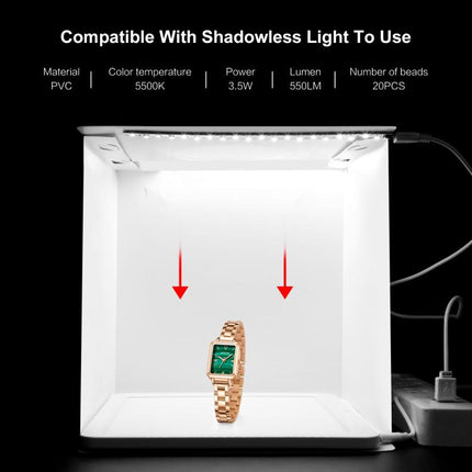 PULUZ 20cm Folding Portable 550LM Light Photo Lighting Studio Shooting Tent Box Kit with 2 Colors Backdrops (Black, White), Unfold Size: 24cm x 23cm x 23cm