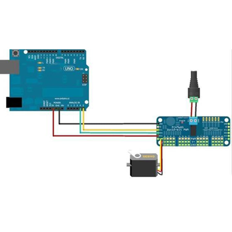16 Channel PWM Servo Motor Controller DIY for Arduino, PCA9685