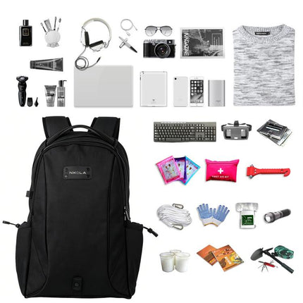 HAWEEL 14W Foldable Removable Solar Power Outdoor Portable Canvas Dual Shoulders Laptop Backpack, USB Output: 5V 2.1A Max