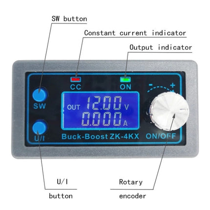 ZK-4KX CNC DC-DC Buck Boost Converter Module CC CV 0.5-30V 4A Adjustable Step Down Up Voltage Regulator, 0.5-30V