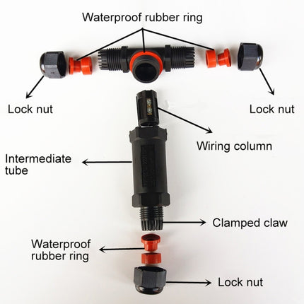 XY25 IP68 Waterproof 5 Pin T-type Cable Connector
