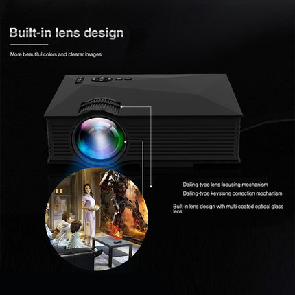UC68 80ANSI 800x400 Home Theater Multimedia HD 1080P LED Projector,  Support USB/SD/HDMI/VGA/IR, UC68 800x400