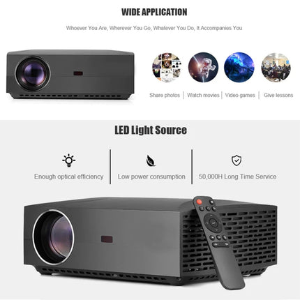 Vivibright F30 5.8 inch LCD Screen 4200 Lumens 1920 x 1080P Full HD Smart Projector with Remote Control, Support Audio out / SPDIF/ AV in / USB / HDMI, F30 Black