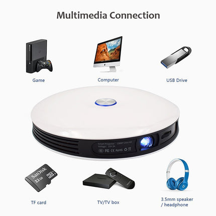 Wejoy DL-S9 220 Lumens 1280x720 720P Android 6.0 HD Bluetooth WiFi Smart Laser 3D Projector, Support HDMI / USB x 2 / TF Card