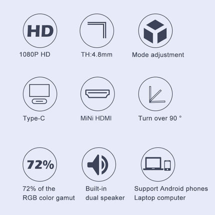 M8 14inch 1080P Ultra-thin HD Portable Narrow-edge Display