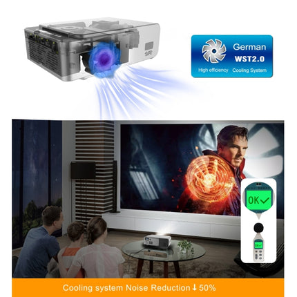 T6 2000ANSI Lumens Mini Theater Projector, Android 7.1 RK3128 Quad Core, 1GB+8GB, UK Plug, Android Version UK Plug