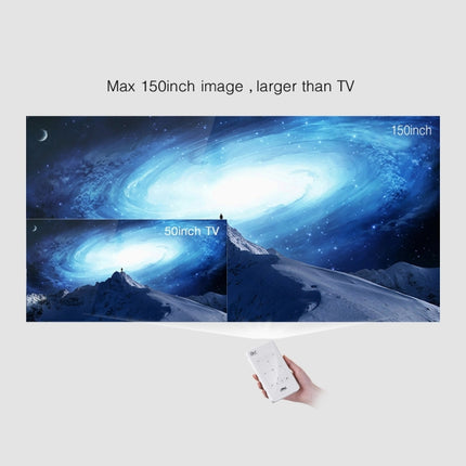 Proyector portátil P09 4K Ultra HD DLP Mini con control remoto por infrarrojos, Amlogic S905X 4-Core A53 hasta 1,5 GHz Android 6.0, 1 GB + 8 GB, compatible con WiFi 2,4 G/5 G, Bluetooth, tarjeta TF