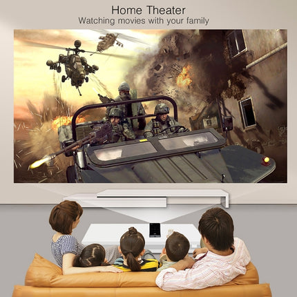 Proyector portátil P09 4K Ultra HD DLP Mini con control remoto por infrarrojos, Amlogic S905X 4-Core A53 hasta 1,5 GHz Android 6.0, 1 GB + 8 GB, compatible con WiFi 2,4 G/5 G, Bluetooth, tarjeta TF